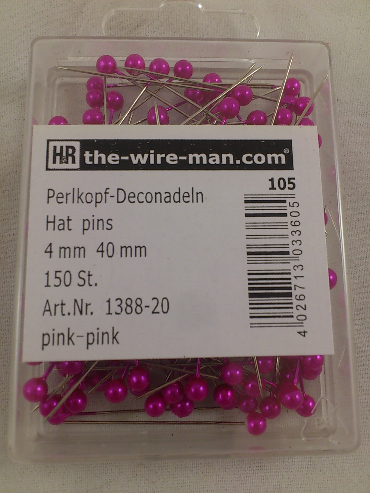 Farbigen Pins 4 mm 150 st. pink